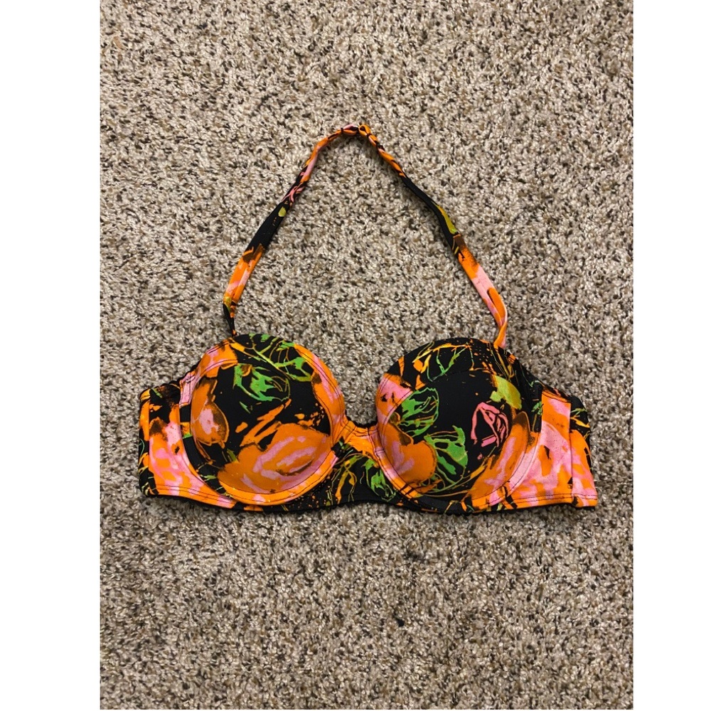 Black Poppy Swim Top